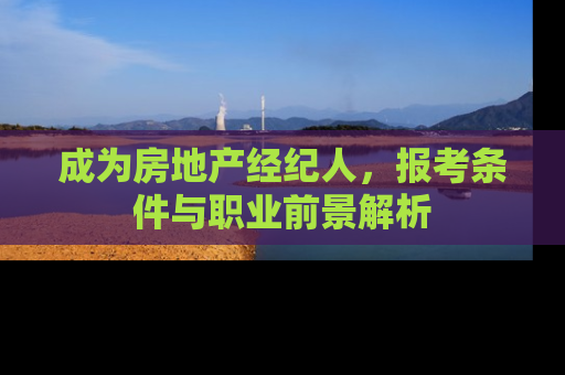 成为房地产经纪人，报考条件与职业前景解析