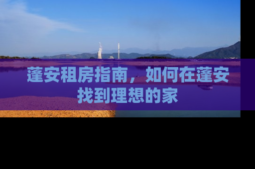 蓬安租房指南，如何在蓬安找到理想的家