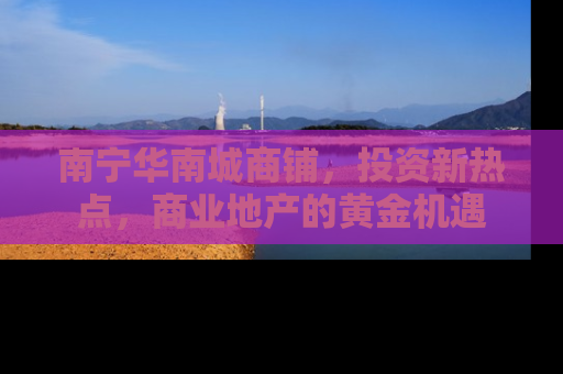 南宁华南城商铺，投资新热点，商业地产的黄金机遇