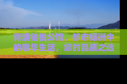 青浦铂悦公馆，都市绿洲中的奢华生活，您的品质之选